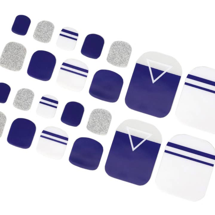 Summer Navy Cute Toe Nail Wraps / Sea Ocean Marine Toe Nail Polish Strips / Blue Stripe Kids Toe Nail Stickers / Nail Wraps Free Shipping for wholesale by ClebleNails