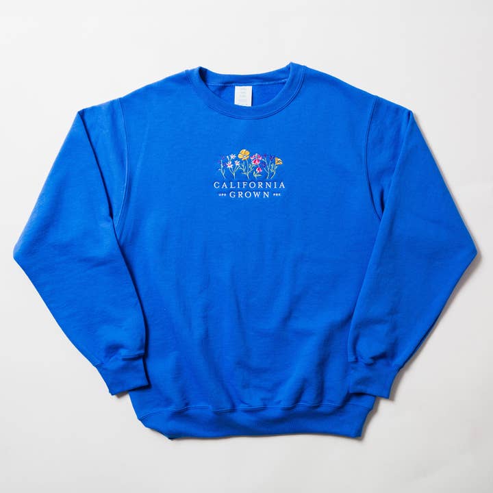 California Wildflowers Embroidered Crewneck Sweatshirt for wholesale by Upper Park Clothing