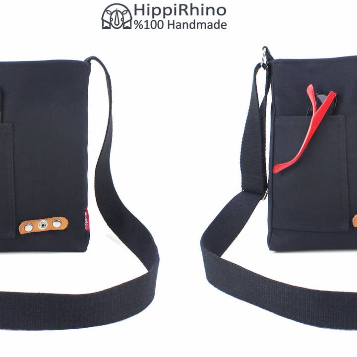 Kleine flap tas Messenger lederen sluiting canvas tablet voor wholesale door hippirhino