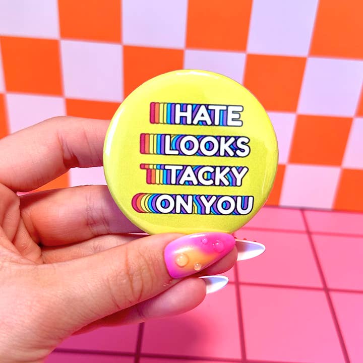 Ally LGBTQIA+ Gay LGBT Inclusive Button Pin Pinback Button for wholesale by Stickers+ X Ashley Bexar