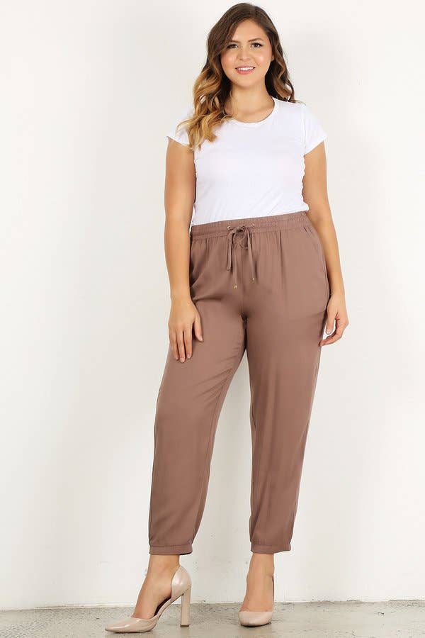 Haute Fox Plus Size & Contemporary - Vente Pantalon – femme - Pantalon jogger grande taille uni avec poches - CL2235P-P13
