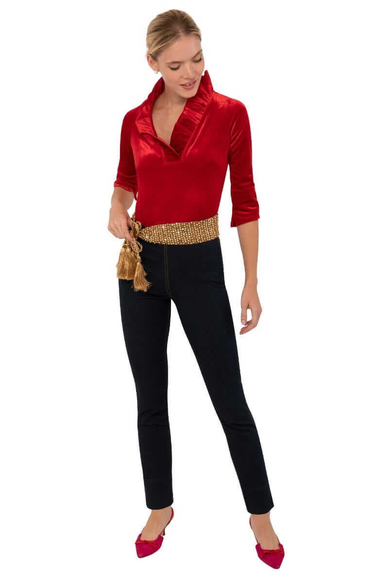 Gretchen Scott LLC – Großhandel Bluse – Damen – Ruffneck Top - Seidiger Samt3