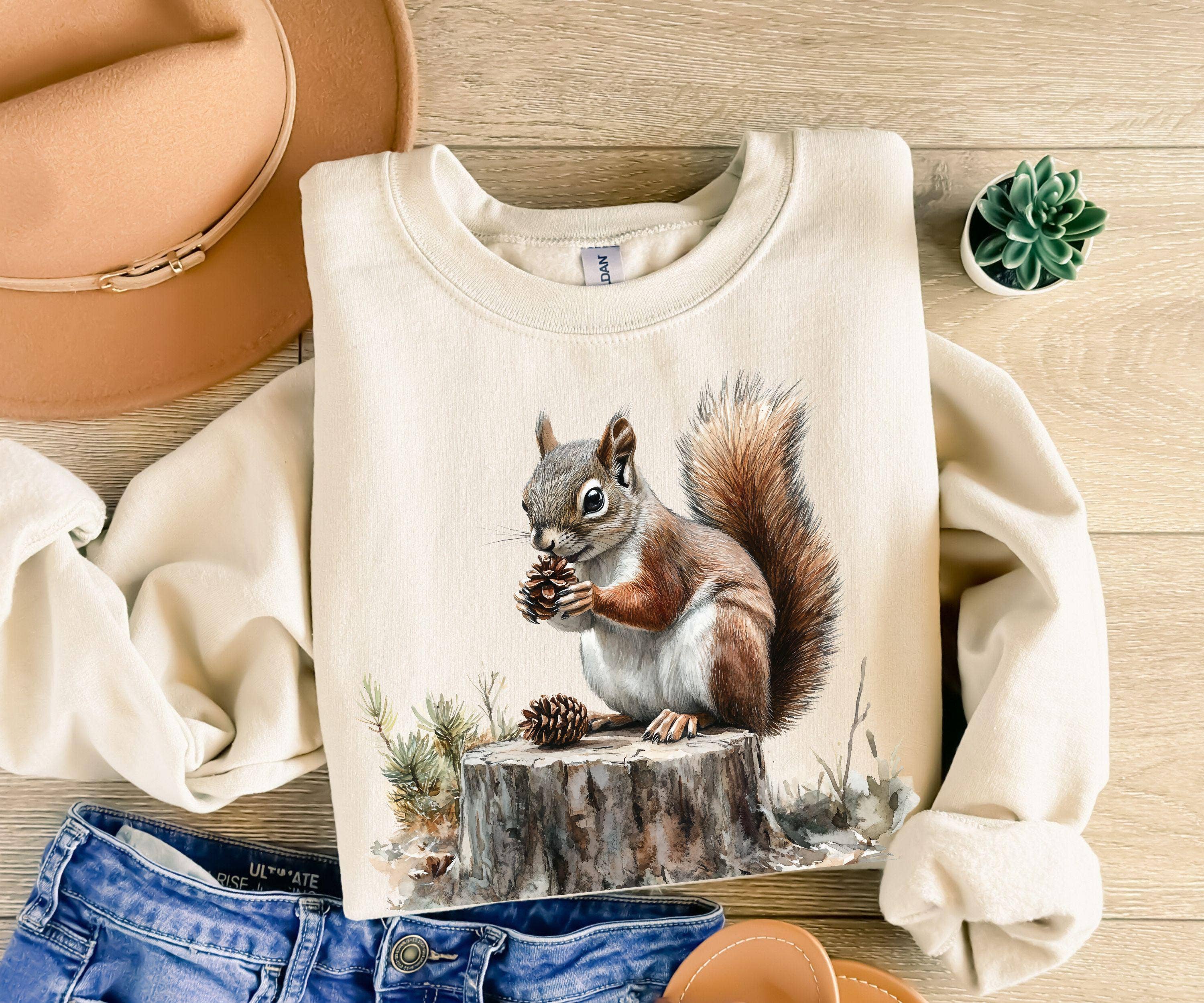 NVC Ecommerce LLC - Wholesale T-Shirt (Graphic) - Women's - Cute Squirrel Sweatshirt, Animal Lover Shirt2