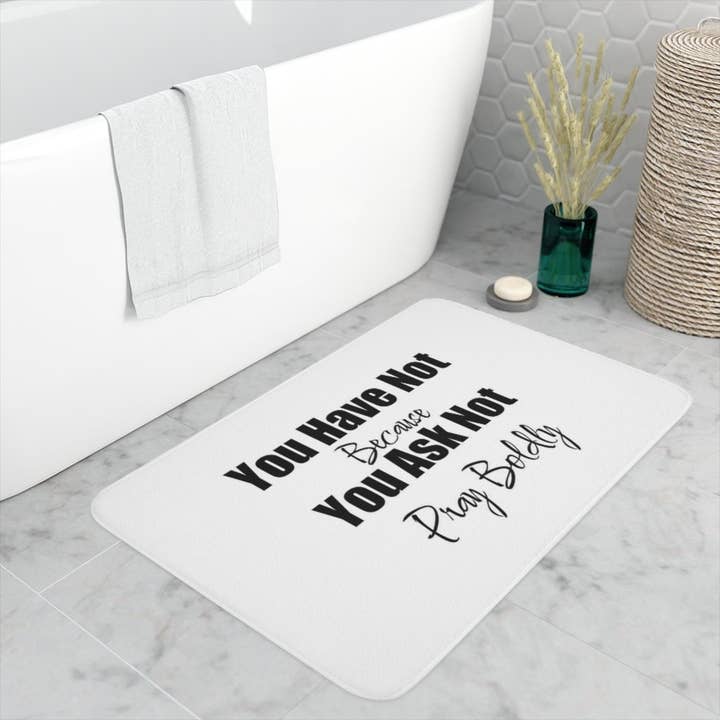 Tapete de banho de espuma de memória única anti-derrapante Tapete de banho 24in x 26in tapetes de chão macio decoração, tapete de banho de afirmação positiva, envio gratuito por atacado de Ambiguous Designs