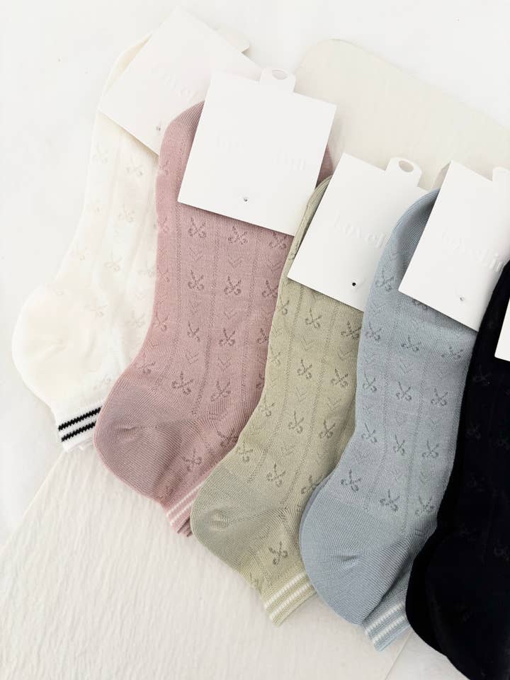 LoveLina - Wholesale Socks - Women's - BOW DETAIL MUTED ESSENTIAL SOCKS (JEVA)2