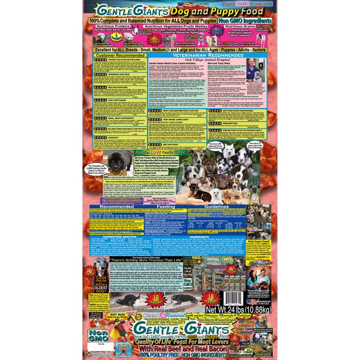 Gentle Giants Products - Wholesale Pet Food - Dog - 24 lb Gentle Giants Beef & Bacon Natural Non-GMO Dog & Puppy