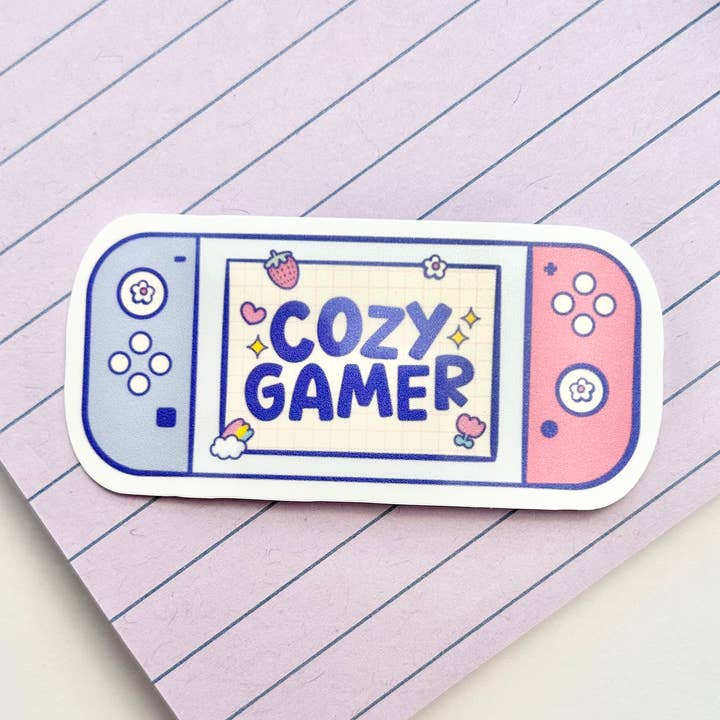 Adesivo accogliente, motivo: ragazza giocatrice, ACNH, Stardew Valley, Sims, Kawaii per la vendita all'ingrosso da parte di Happyish Brand