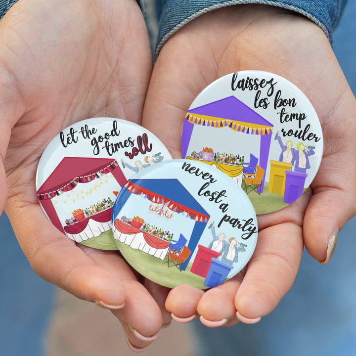 Game Day Button | Never Lost A Party | Customizable for wholesale by GameDayDrips