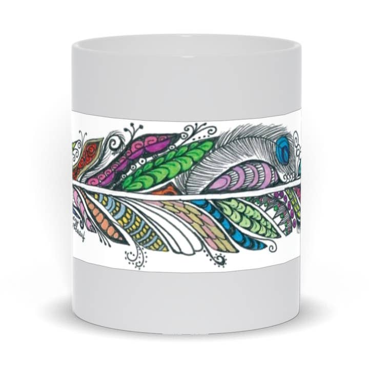 Les Mugs à Plumes de Mary O pour la vente par Mary O's Imagination