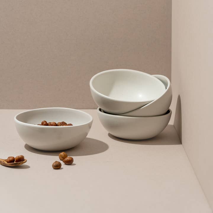 GHARYAN Stoneware & Olive Wood Tableware | Ships from USA - Wholesale Bowl - Handmade Stoneware Cereal Bowl | Dadasi 10 oz0