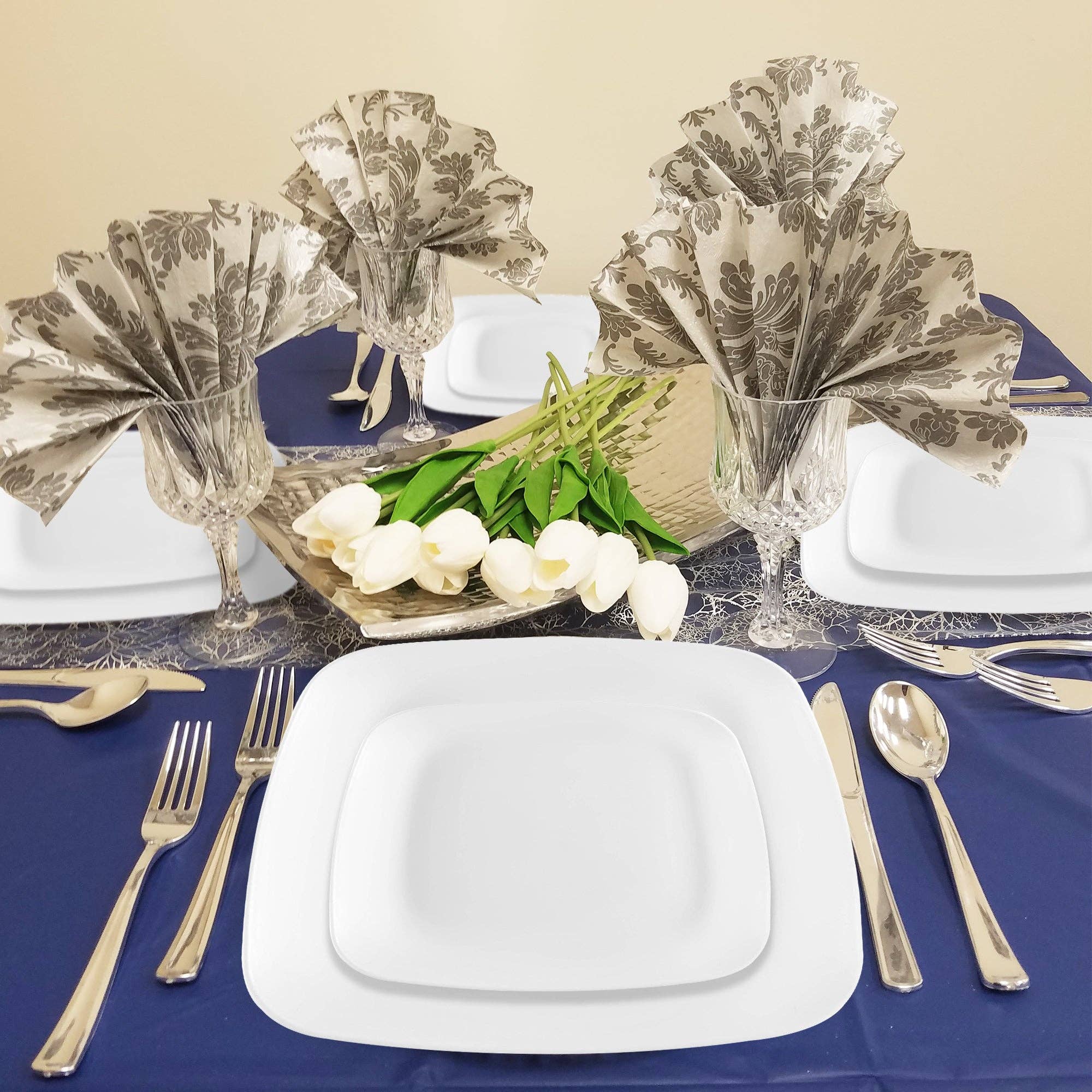 Smarty had a Party – Engroshandel Engangstallerken – 10" solide hvide flade plastikmiddagstallerkener - 120 stk.8