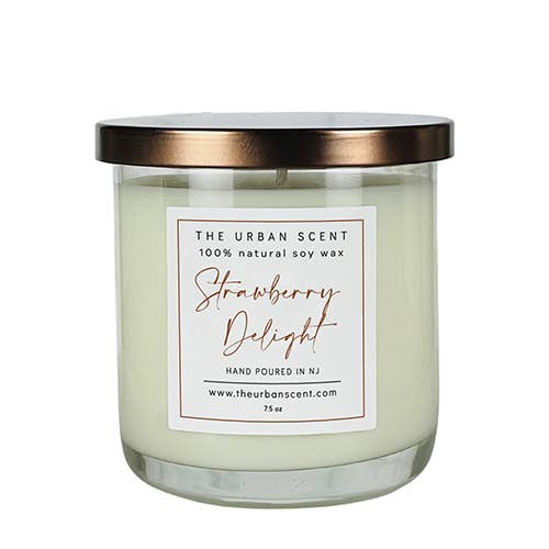 Strawberry Delight Soy Candle - 7.5 oz for wholesale by The Urban Scent - Scented Soy Candles & Wax Melts