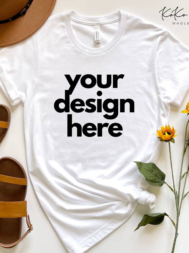 Brugerdefinerede tees - Tilføj dit eget logo eller design for engroshandel hos KOKO + FOX WHOLESALE