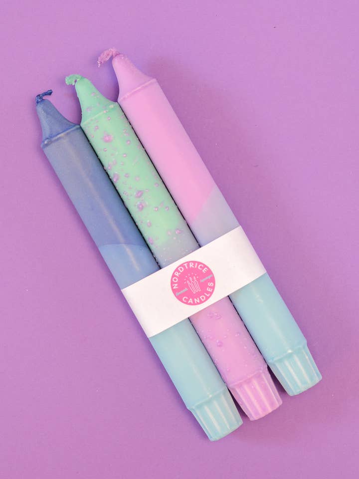 Taper candles- 3 pack/ Mint mix for wholesale by Nordtrice