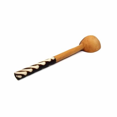 Global Crafts - Wholesale Kitchen Spoon - Olive Wood Coffee Scoop With Batik Handle3