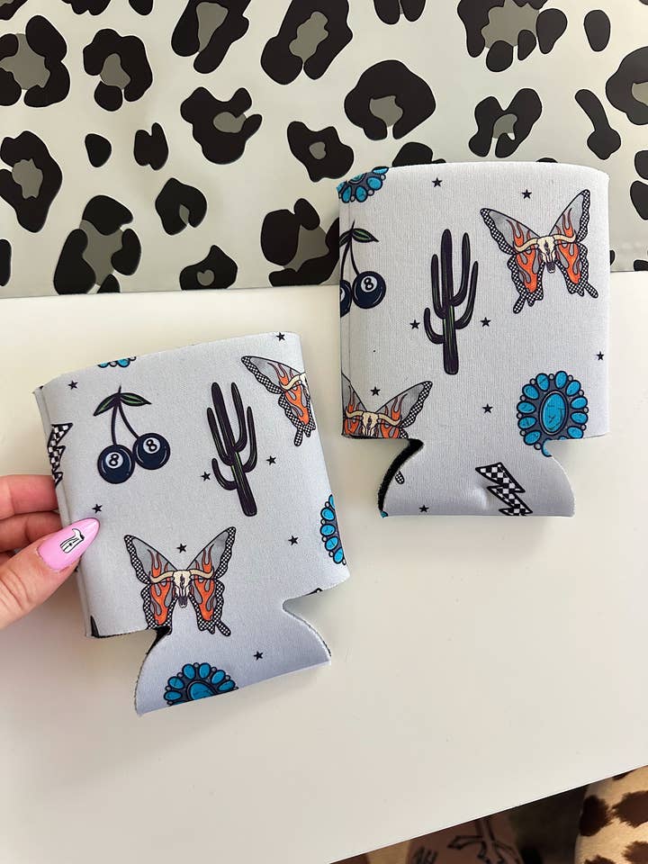 Western Butterfly Koozie (2 sizes) for wholesale by Gunpowder and Glam Boutique