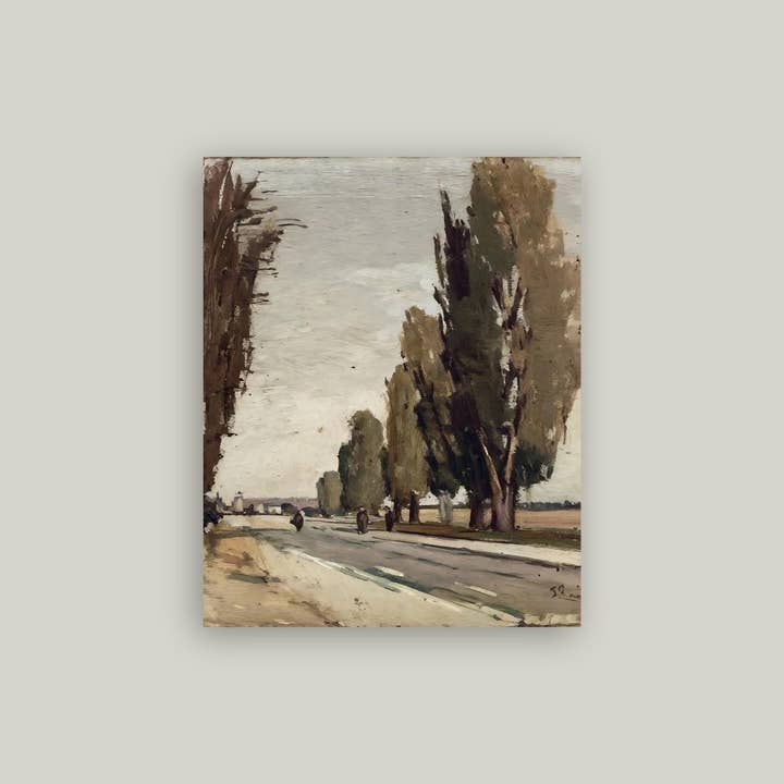 Petal Lane Home - Wholesale Art Print - European Tree Lane Landscape Antique Artist Board