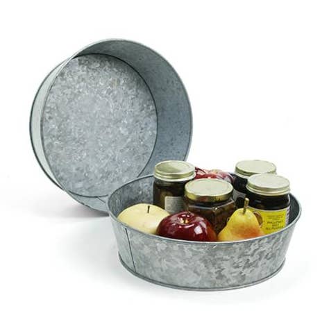 10 inch round galvanized tub with no handles for wholesale by Buhi Imports