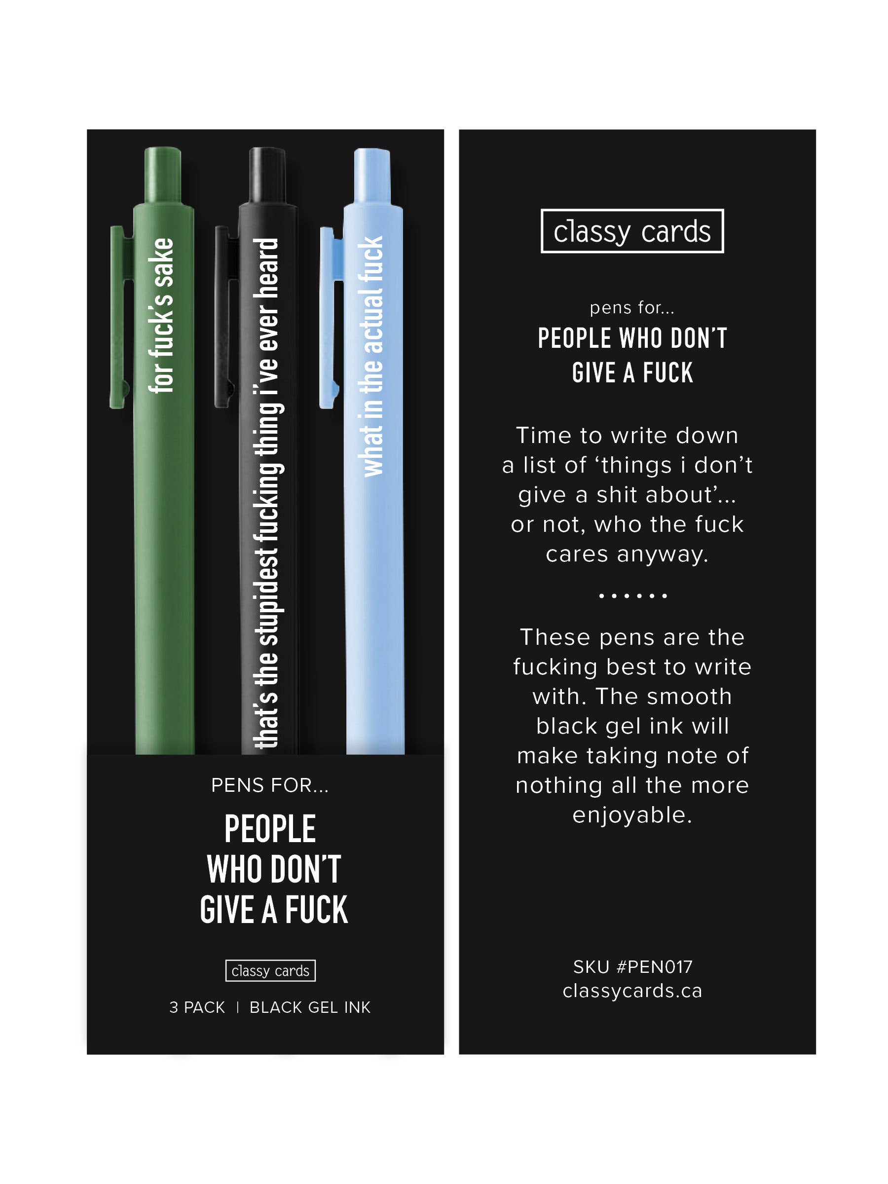 Classy Cards Creative - Venta al por mayor Bolígrafo - Gente Que No Da Un Carajo Bolígrafos1