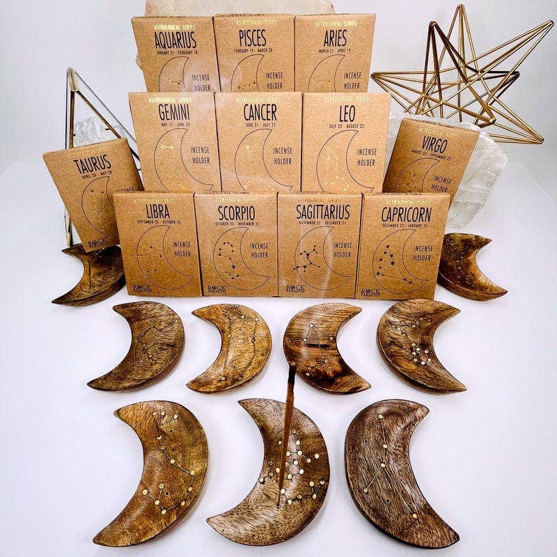 Rock Paradise - Wholesale Wierookhouder - Kristallen maansikkel wierookhouder met sterrenbeelden - Rock Paradise2