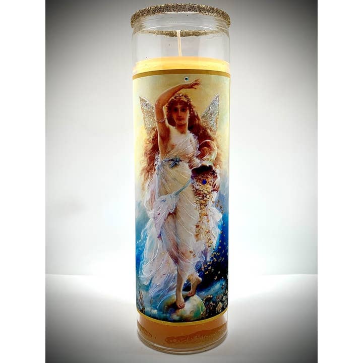Ceridwen’s - Wholesale Jar/Filled Candle - Fortuna Glitter Candle - Luck, Fortune, Fate