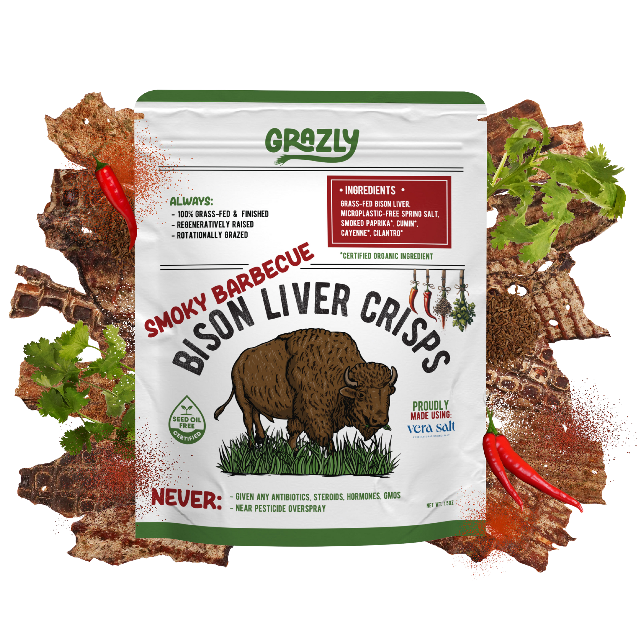Grazly - Wholesale Jerky - Bison Liver Crisps - 100% Grass-Fed/Finished (Copy)2