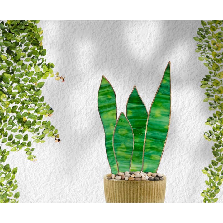 Samara Designs Studio – Planta artificial por atacado – Planta de cobra de vitral13