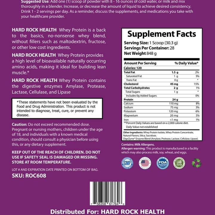 Hard Rock Health Stores - Wholesale Protein/Superfood Powder - Armor Whey Protein 2LB Vanilla2