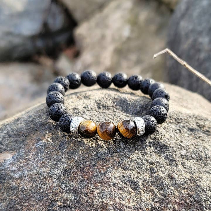10mm Triple Tiger's Eye Bracelet for wholesale by Most Radiant Beads LLC
