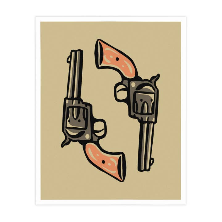 Kamin Tersieff - Wholesale Poster - Six Shooters - Western Print - Illustration Poster0