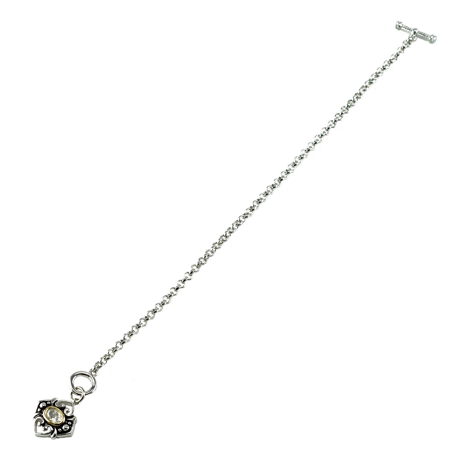 Laudic Co - Wholesale Charm/Dangle Bracelet - Two Tone Heart Charm Bracelet2