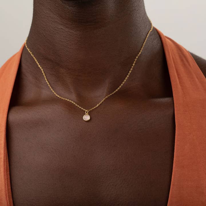 Plata y Minerales - Wholesale Pendant/Charm Necklace - Mineral Necklace - Round 4mm (38+5cm) - Gold Plated3