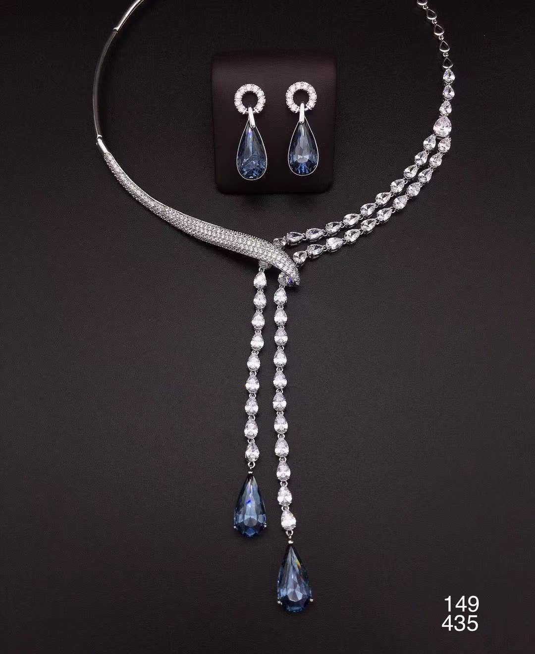 blue drops CiCi Jewellery Set Waterdrop Set for wholesale on Faire1