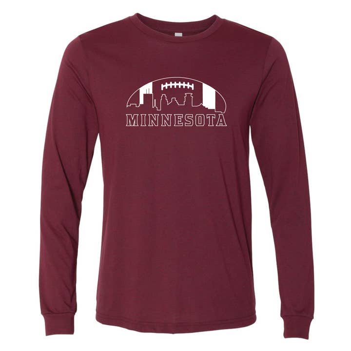 T-shirt à manches longues Minnesota Football Skyline pour la vente par Minnesota Awesome