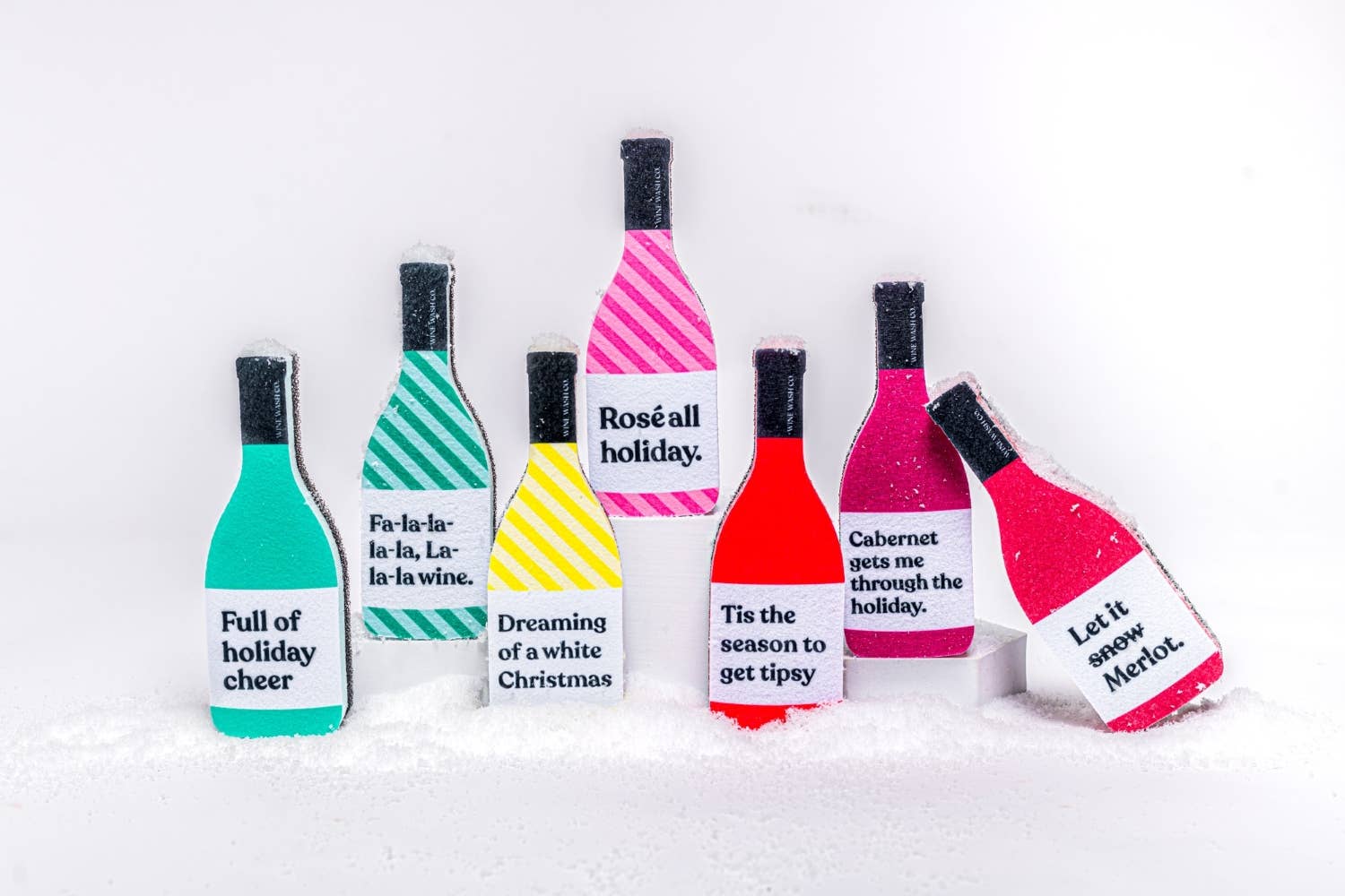 Wine Wash Co. - Vente Éponges de nettoyage - Éponge Holiday Scrubbly™ - Fa La La2