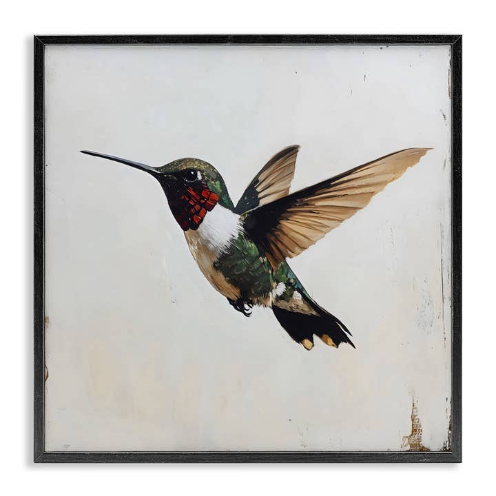 Hummingbird over Distressed Rustic - Framed Wall Art for wholesale by Stupell Industries