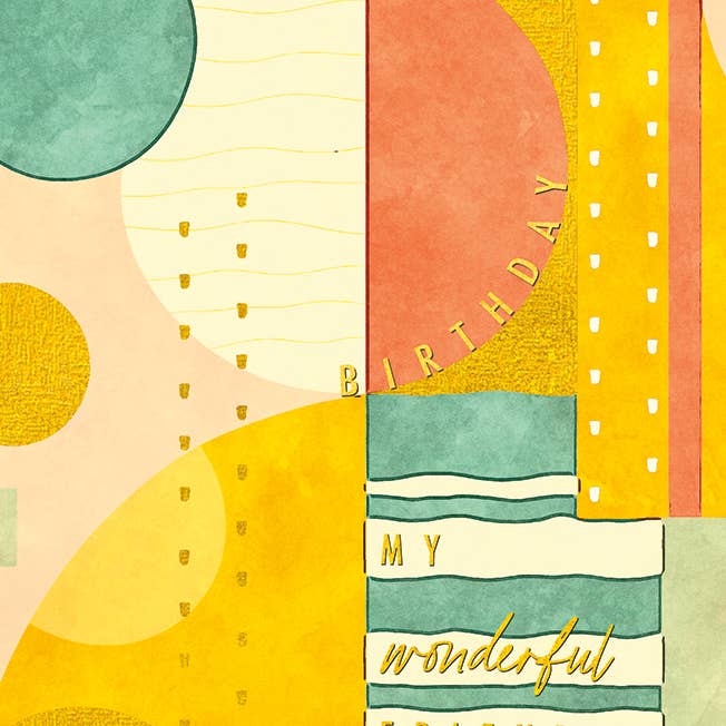 WONDERFUL FRIEND BIRTHDAY GREETING CARD 4.5 x 6.25" for wholesale by Calypso Cards LLC