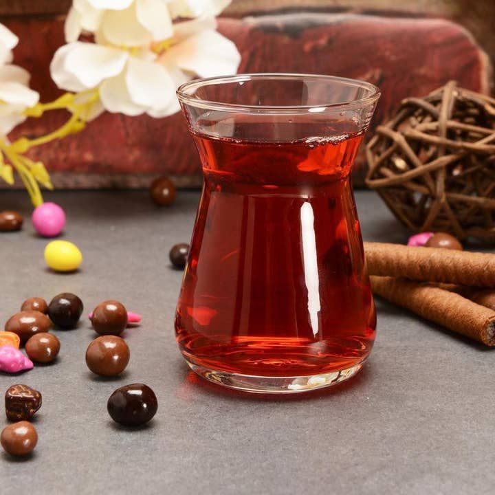 Hakan – wholesale Kaffe-/Tékopp – Irem klart turkiskt teglasset, 6 st, 4,5 oz (132 cc)