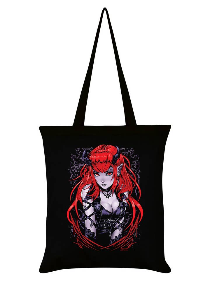 Bolsa tote negra "Storm" de Requiem Collective para venta al por mayor de Grindstore