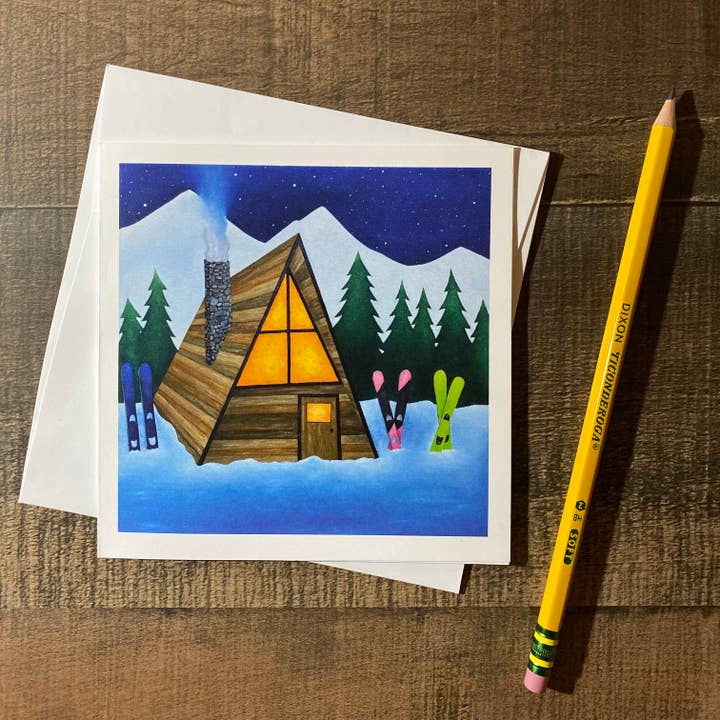 Aprés Skiing Card for wholesale by Myoutdoorart