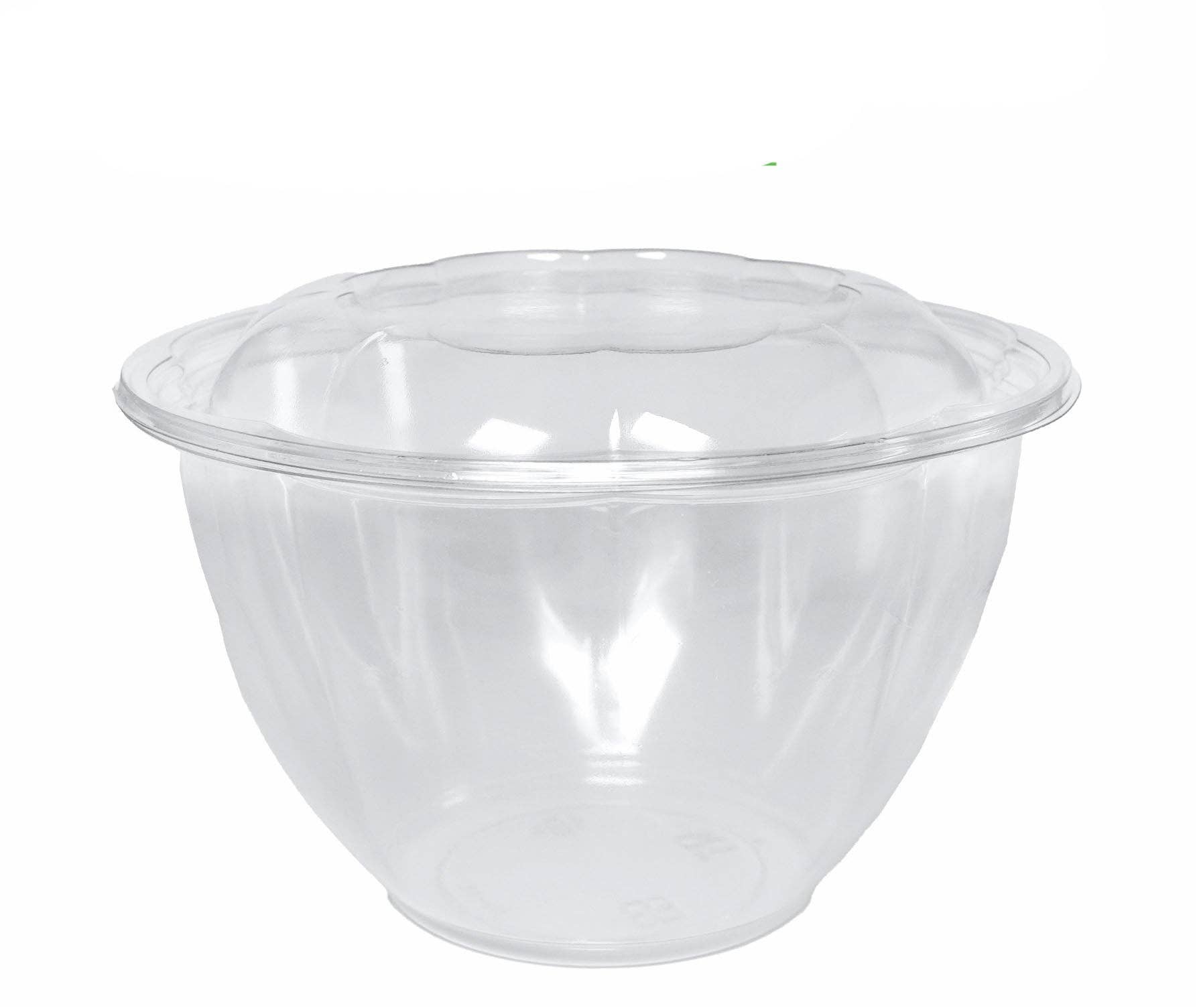 EcoQuality - Wholesale Food Storage Container - 48Oz Crystal Clear Plastic Disposable Salad Bowls with Lids1