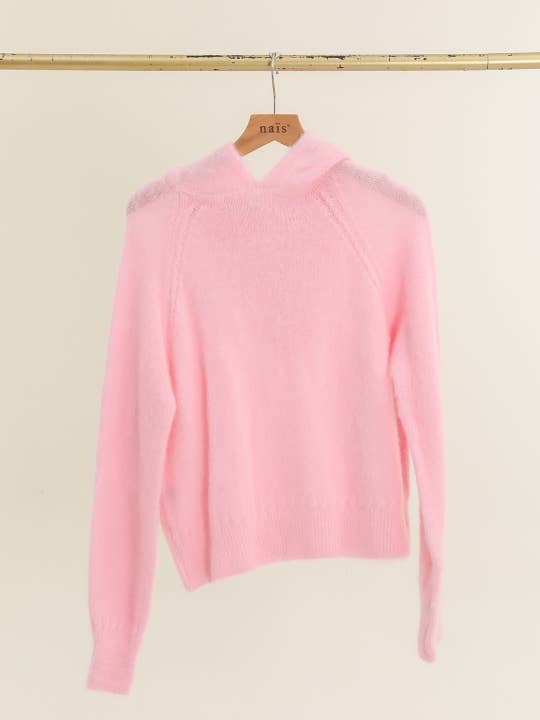 NAÏS PARIS - Wholesale Knit Sweater - Women's - Hoodie-style sweater in kid mohair and merino wool5