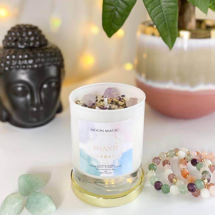 Moon Magic Luxury Aromatherapy Soy Wax Candle for wholesale by Shanti Organics
