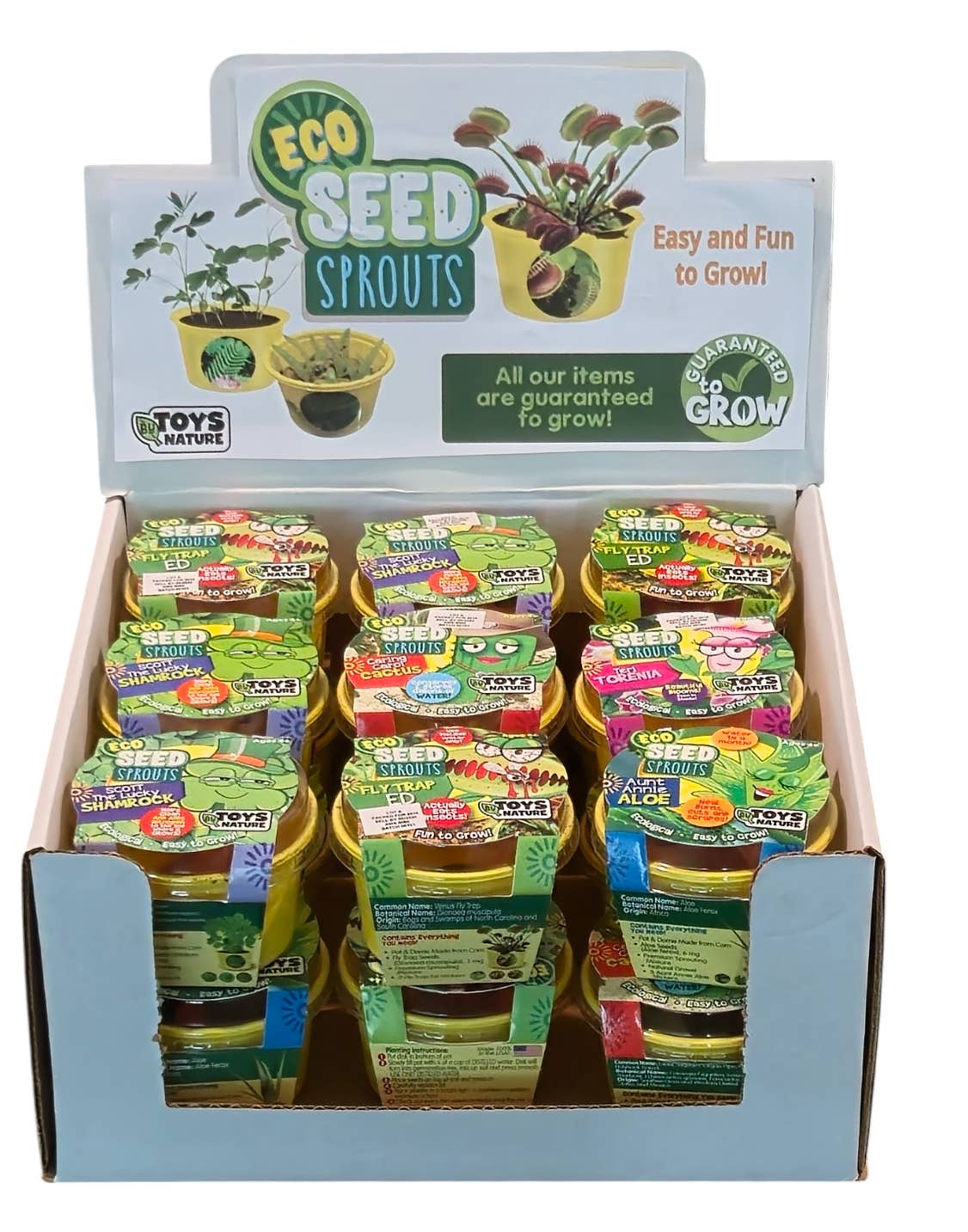 Silver Circle Products - Wholesale Retailer Display - Kids & Baby - Eco Seed Sprouts 18 Piece Counter Display