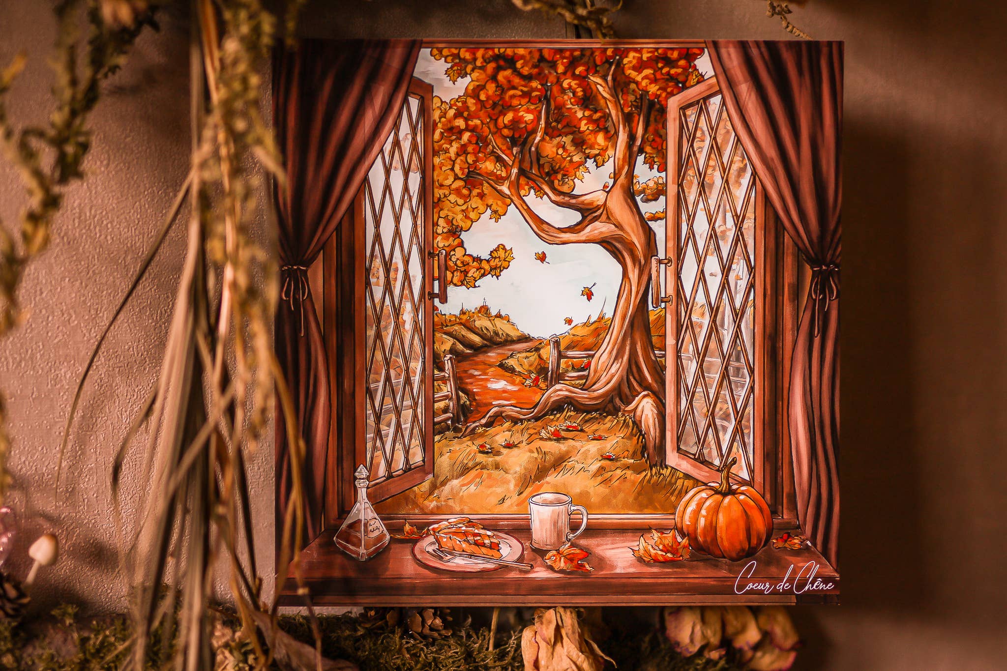 Faërie – wholesale Konsttryck – Höst hemma – fyrkantigt tryck 21x21 cm0