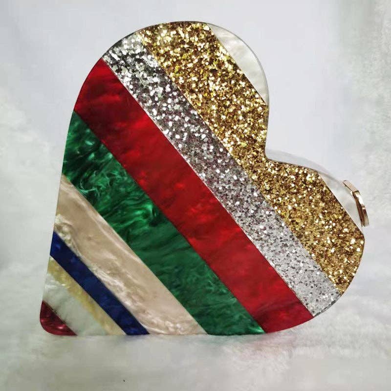 Multi Heart Acrylic Bag HB1736 for wholesale on Faire2