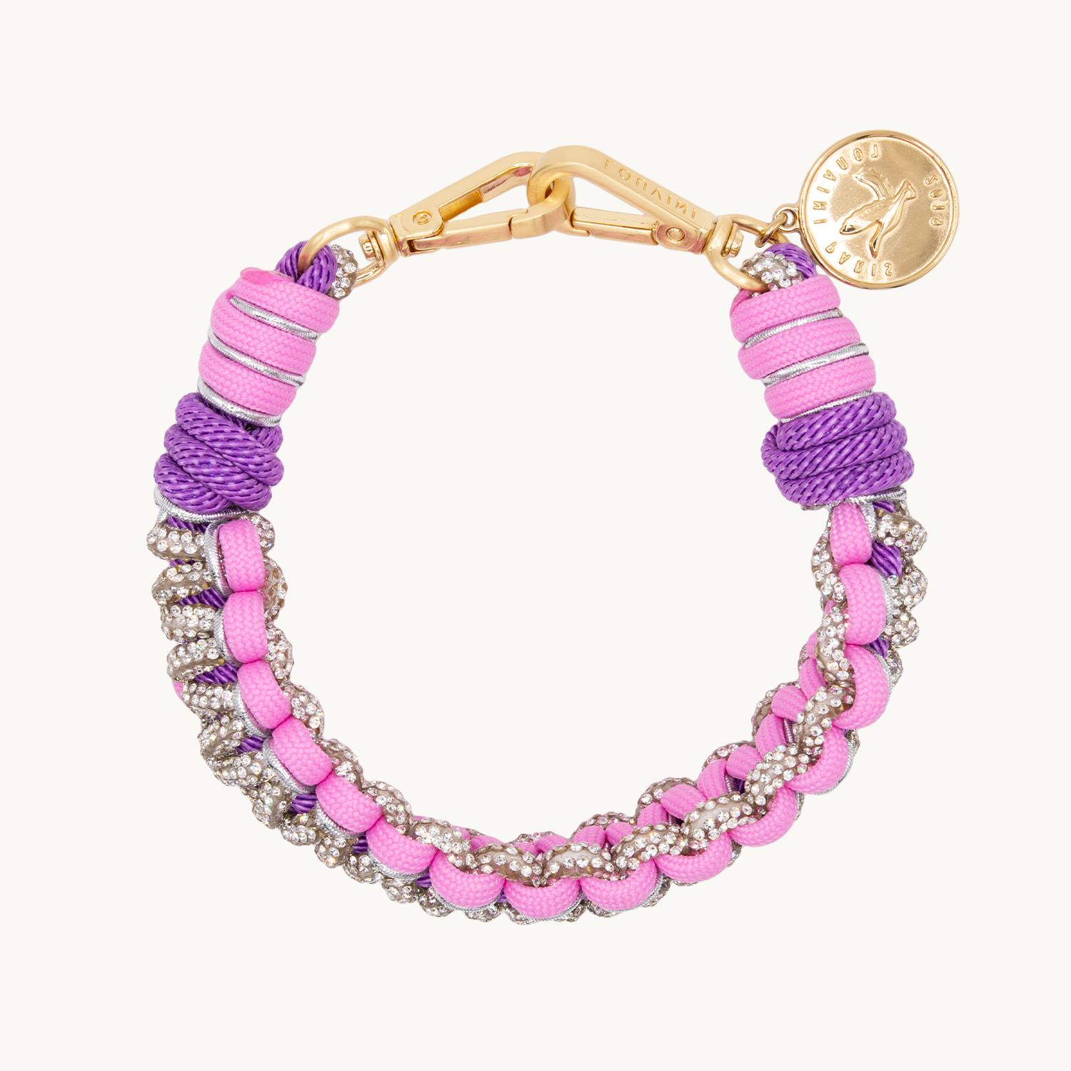 Louvini Paris - Wholesale Woven/Braided Bracelet - CORDON PETIT CLEO - ROSE1