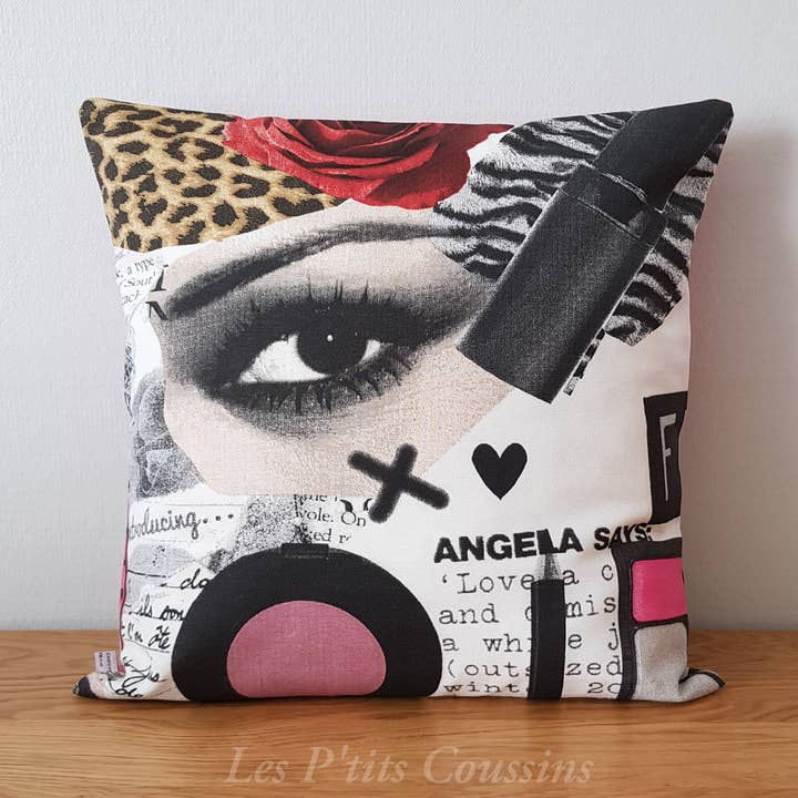 Coussin décoratif motifs girly moderne pour la vente par Les P'tits Coussins