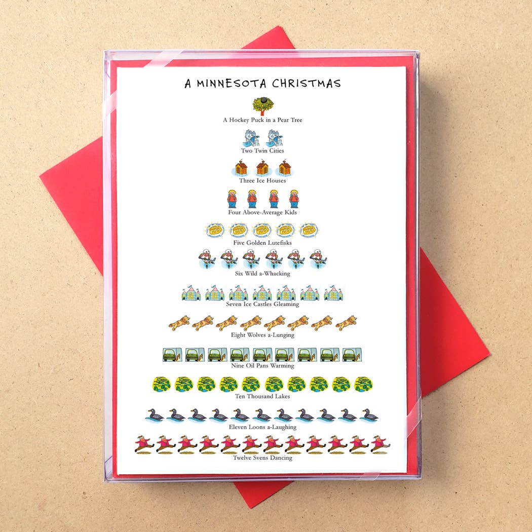 Allport Editions – Großhandel Weihnachtskarte – „Staaten: 12 Days of Christmas“ -Boxkarten — ALLE 50 BUNDESSTAATEN!14