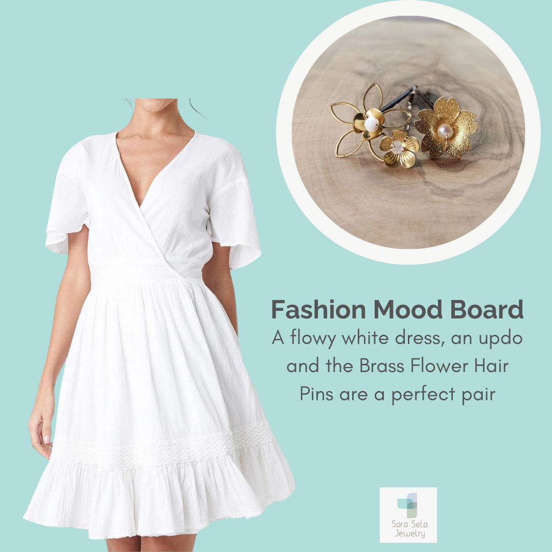 Sara Sela Jewelry - Wholesale Hair Pin - Brass Flower and Aquamarine, Turquoise and Lapis Hairpins11